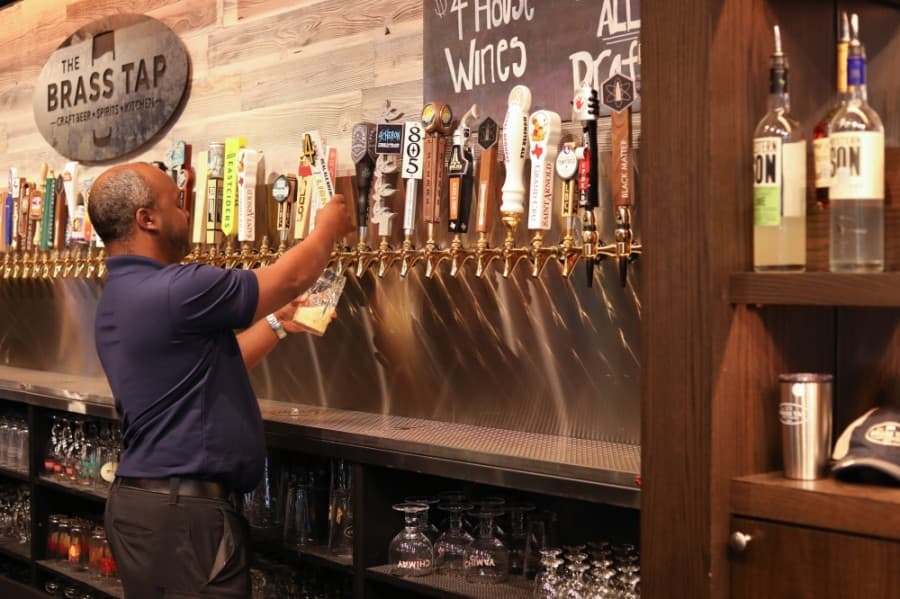 There are 60 taps available at The Brass Tap, with roughly 30 that rotate regularly. (Liesbeth Powers/Community Impact Newspaper)