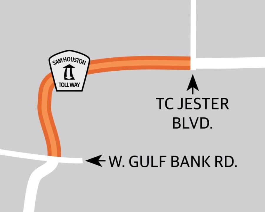 Beltway 8 improvements continue between West Gulf Bank Road, TC Jester Boulevard