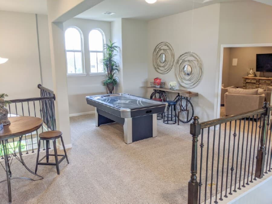 Upstairs is a landing with room for art and activities. (Jake Magee/Community Impact Newspaper)