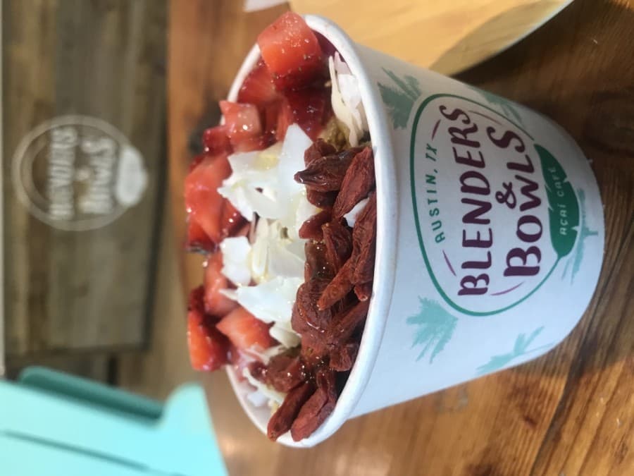 The bowl of paradise priced at $8.25 is made with dragon fruit, mango, pineapple, banana, coconut water, hemp granola, goji berries and more. 
