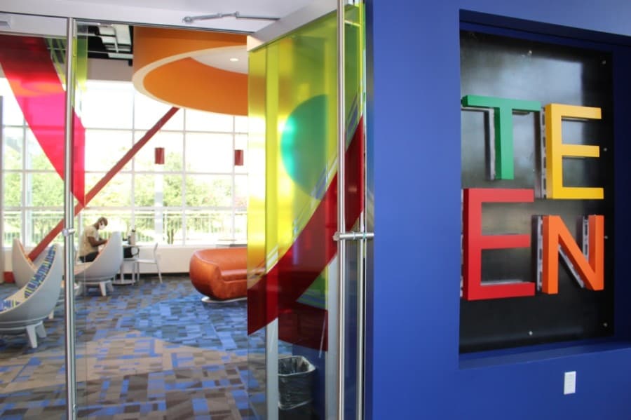 The teen space at the library was built in the new expanded section that was recently completed. (Miranda Jaimes/Community Impact Newspaper)