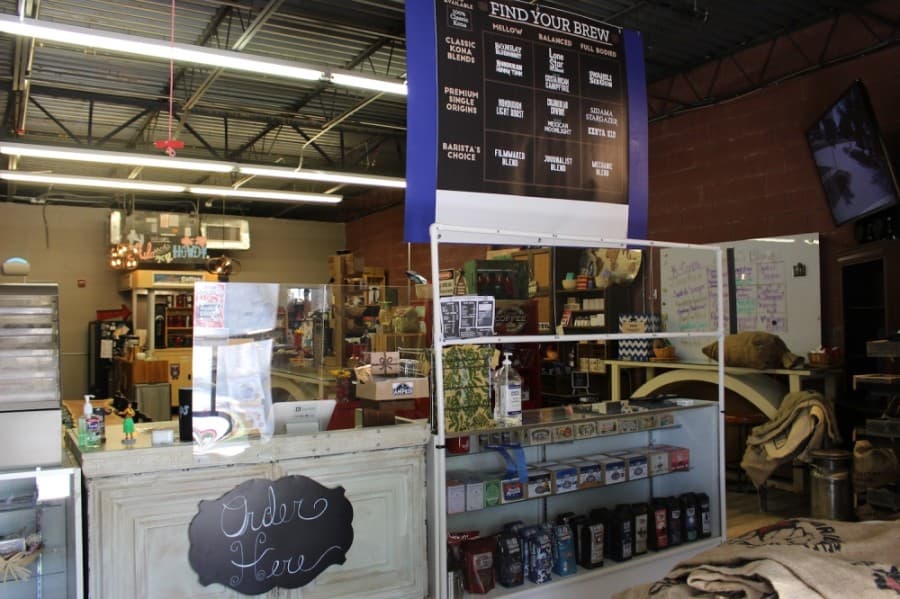 The register at TexaKona has been relocated to the front of the building to offer a direct path for customers. (Miranda Jaimes/Community Impact Newspaper)