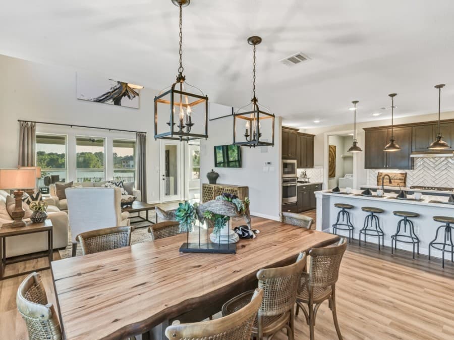Kitchens include granite coutertops, ceramic tile flooring and backsplashes, maple cabinets and stainless steel appliances. (Courtesy Taylor Morrison)