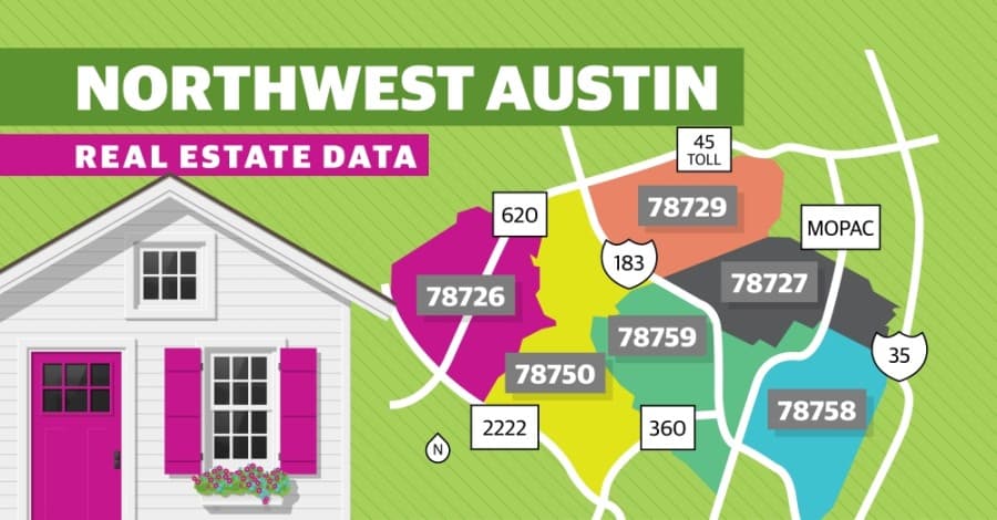 Total home sales drop by double-digit percentages across most of Northwest Austin in 2020