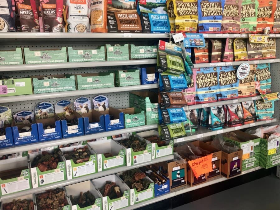 Wag Heaven sells specialty cat and dog food and treats. (Sally Grace Holtgrieve/Community Impact Newspaper) 