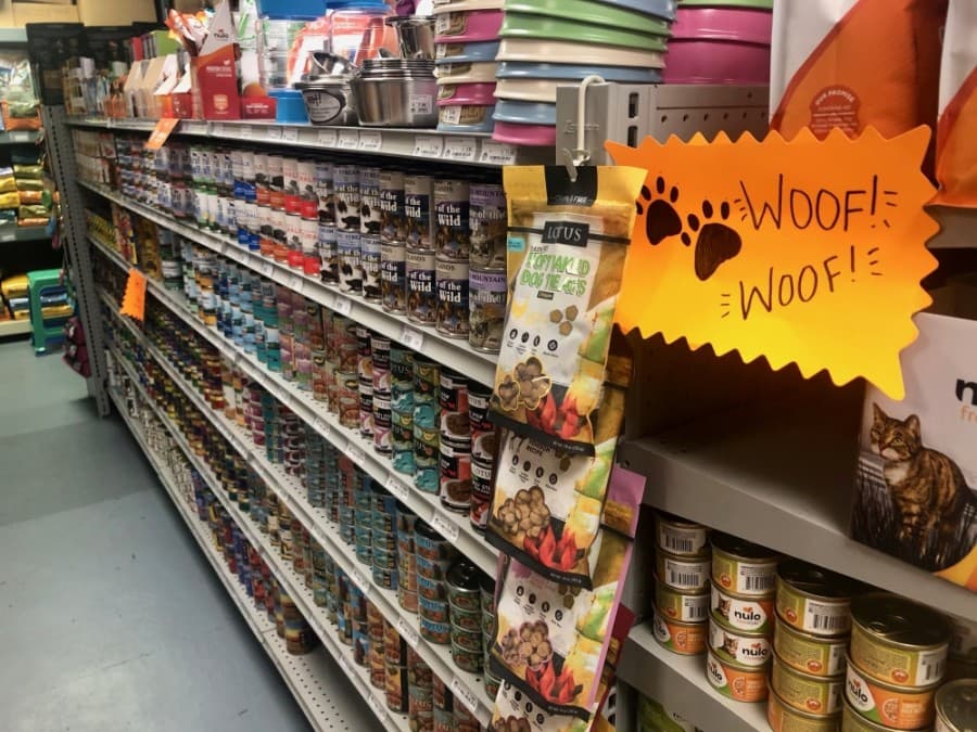 Wag Heaven sells specialty cat and dog food and treats. (Sally Grace Holtgrieve/Community Impact Newspaper) 