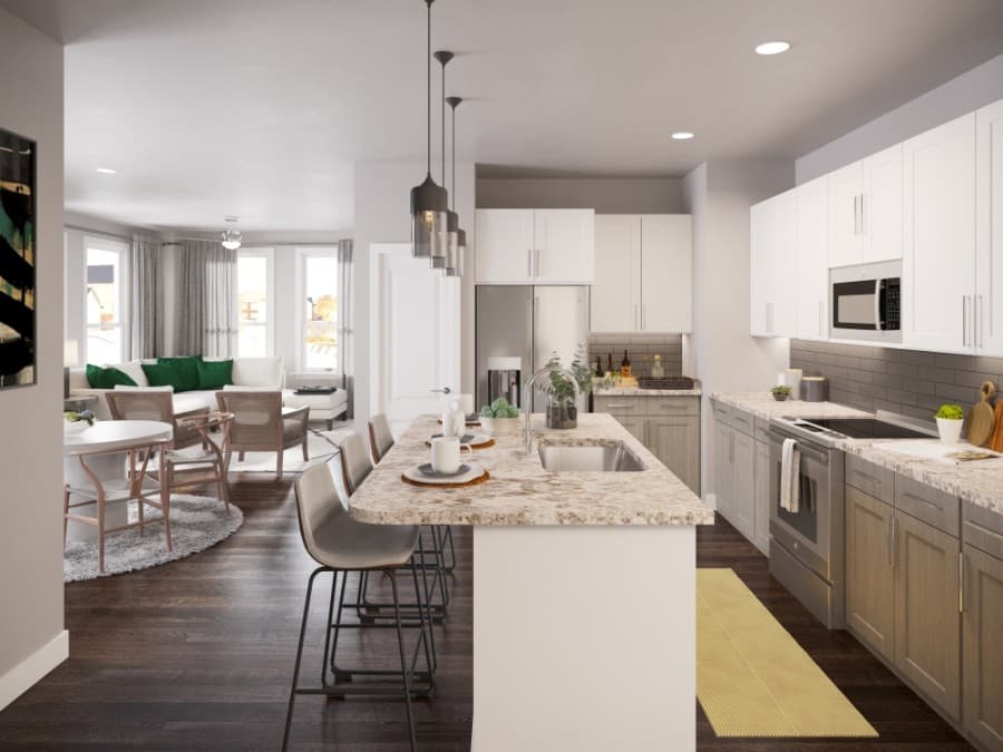 The 17-acre multifamily development will include 350 units—344 one- to three-bedroom units and six townhomes. (Rendering courtesy The Sarah at Lake Houston)
