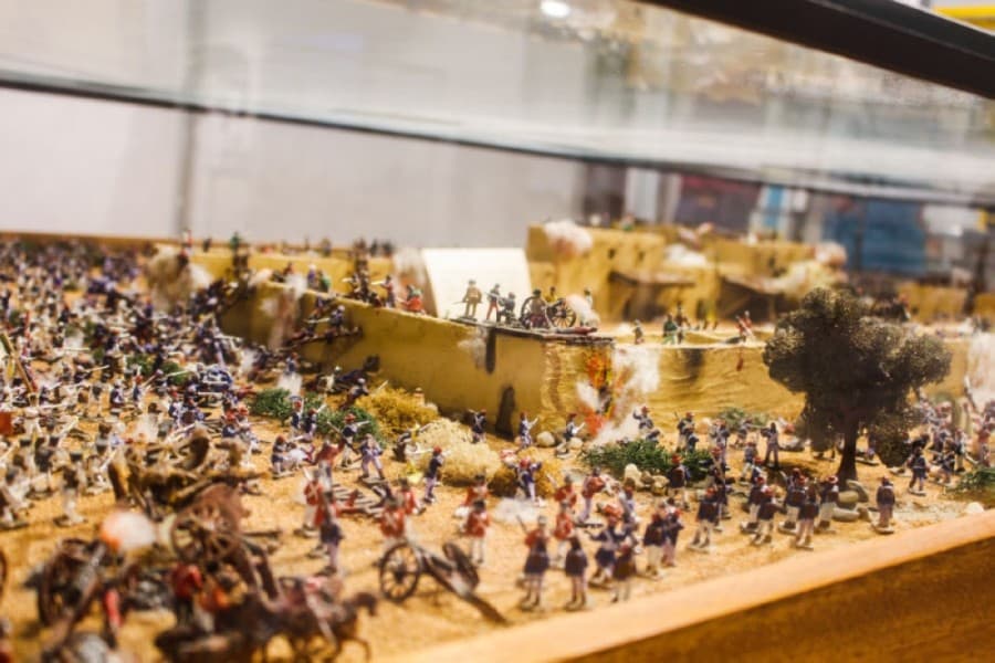 This replica of the battle of the Alamo was donated by local Boy Scouts. (Photos by Kelly Schafler/Community Impact Newspaper)