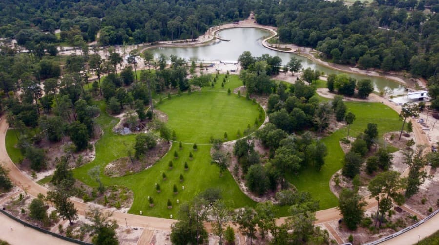memorial park view from above