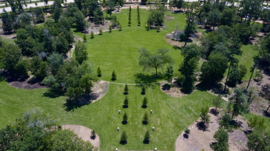memorial park view from above