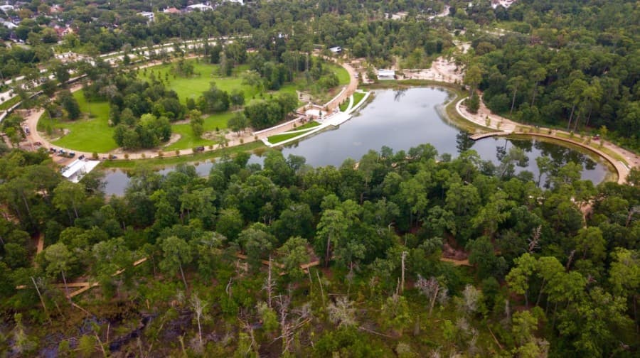 memorial park from above