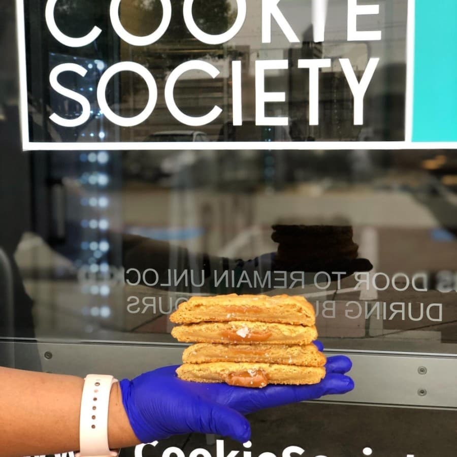 The salted caramel cookie is one of the most popular at the bake shop. (Courtesy Cookie Society)