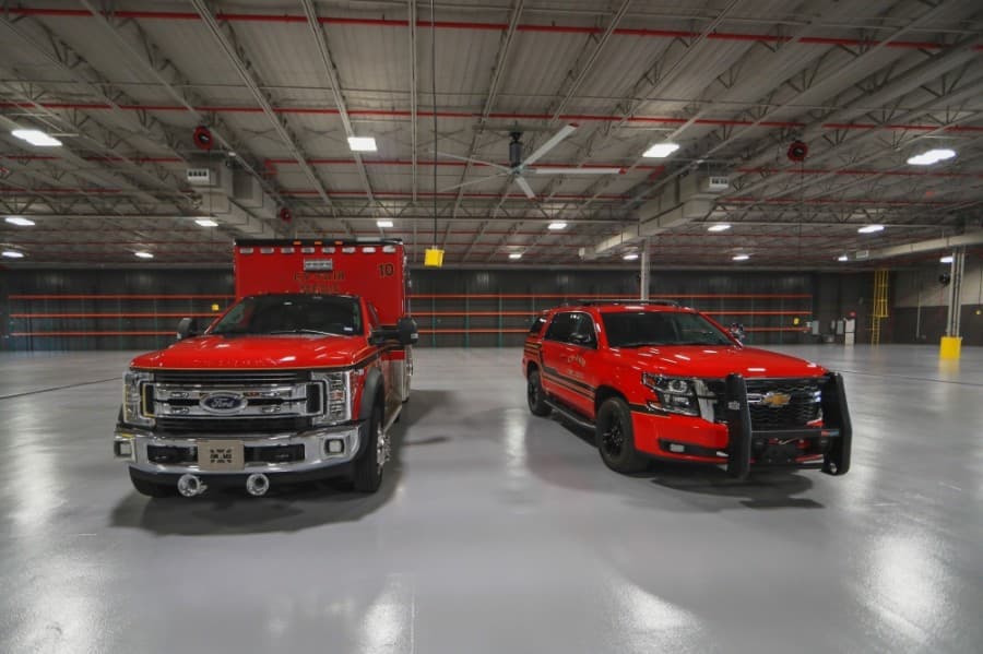 Vehicles are stored on-site. (Courtesy Capt. Daniel Arizpe, PIO/Cy-Fair Fire Department)