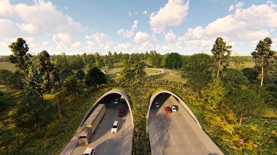 Work begins on Memorial Park's land bridge project