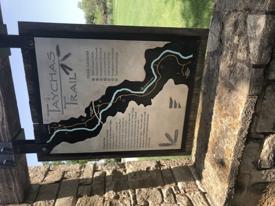 trail sign with map