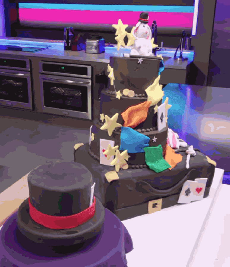 The Johnstons ultimately won the competition with their magic-themed, levitating cake. (Courtesy Caty Johnston)