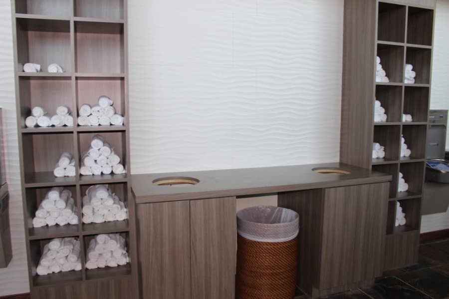 Simple changes have been made at Craig Ranch Fitness & Spa, including adding towels in more accessible spaces. (Miranda Jaimes/Community Impact Newspaper)