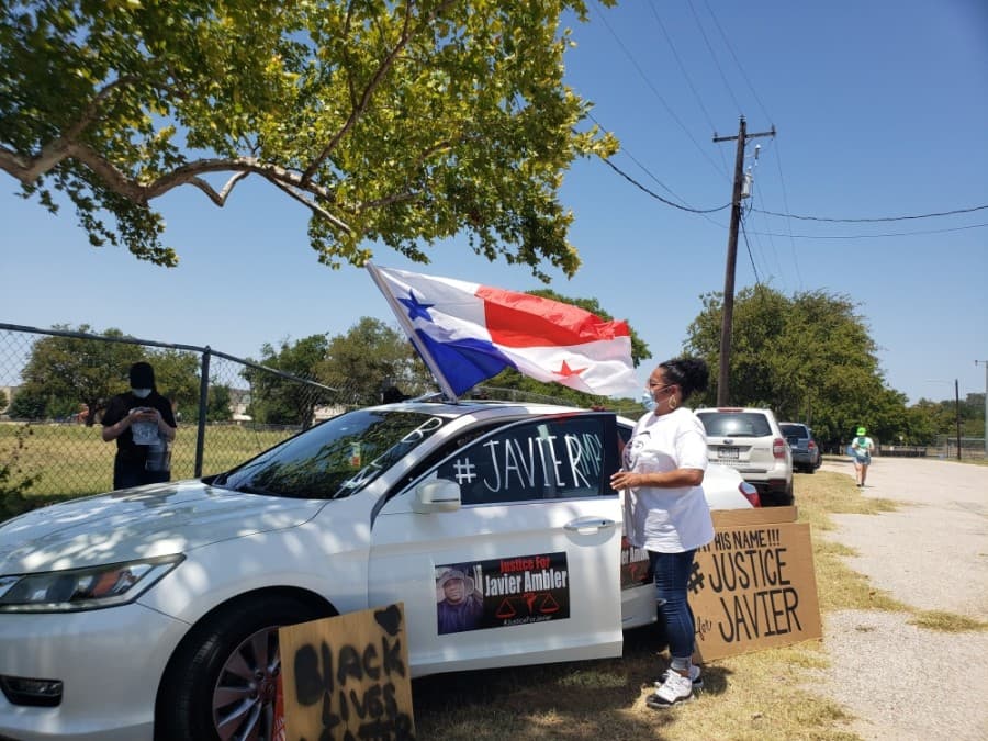 The Pushing for Justice Caravan for Javier Ambler was held in San Gabriel Park on Aug. 15. (Ali Linan/Community Impact Newspaper)