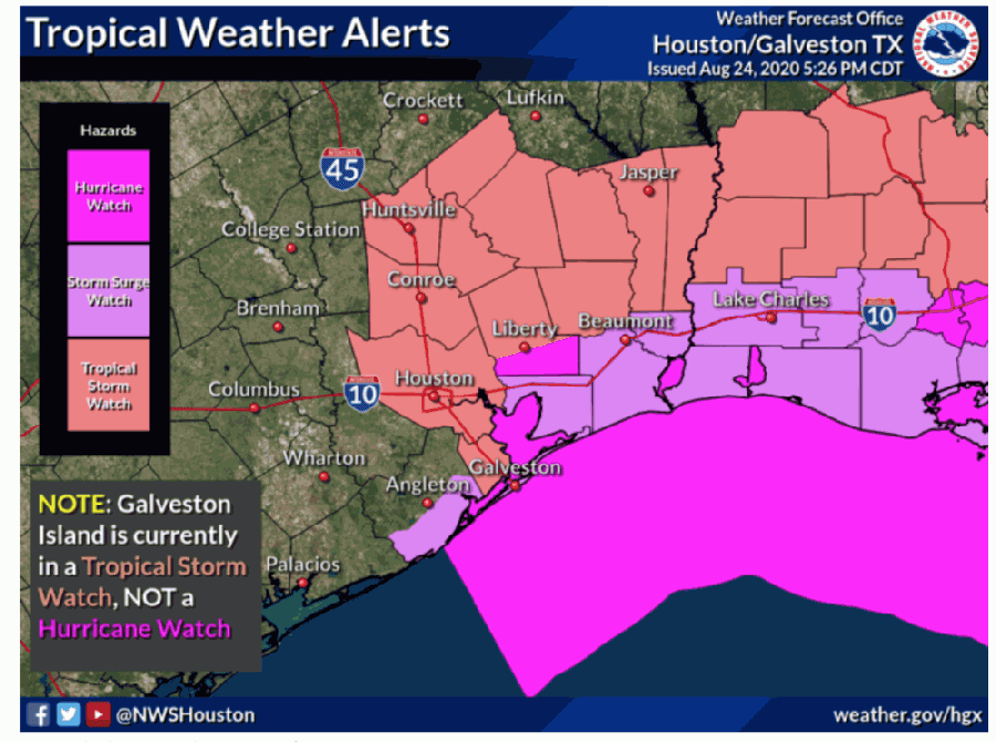 Galveston County under tropical storm watch, according to National Weather Service