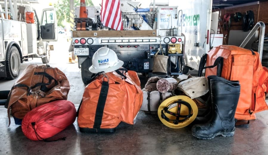 The team brought equipment and repair materials to assist with repairs. (Courtesy New Braunfels Utilities)