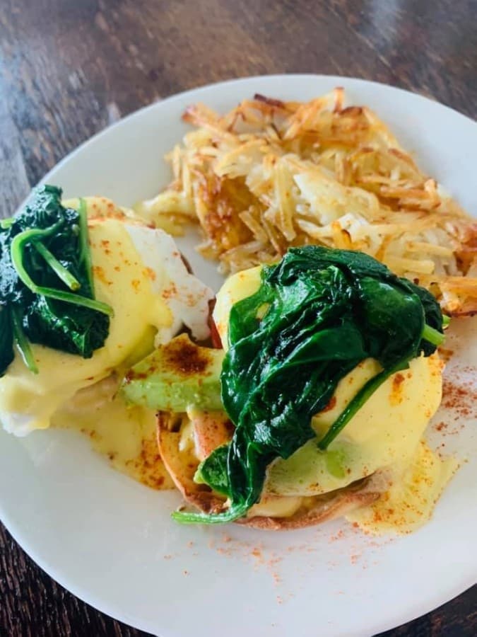 Several eggs Benedict options are offered for breakfast diners. (Courtesy Kitchen 1488)
