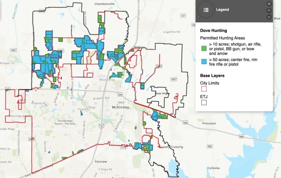 UPDATED: Where is dove hunting permitted in McKinney?