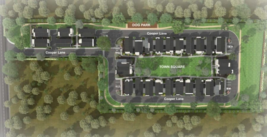 Cooper's Square will have 30 single-family homes. (Site plan courtesy Legacy Communities)