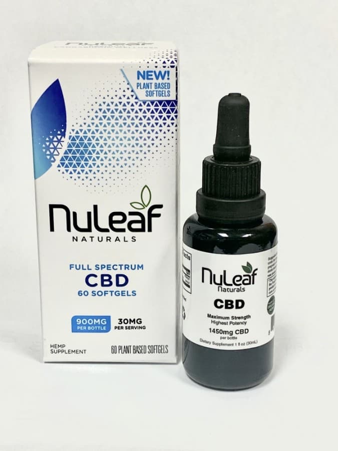 NuLeaf tincture and gelcaps are commonly used for stress and anxiety. (Courtesy Artistic Organics)