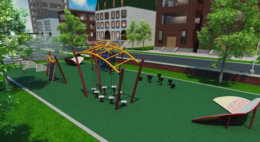 A rendering shows how the Youth Fitness Challenge Course will look once completed this fall. (Courtesy West University Place)