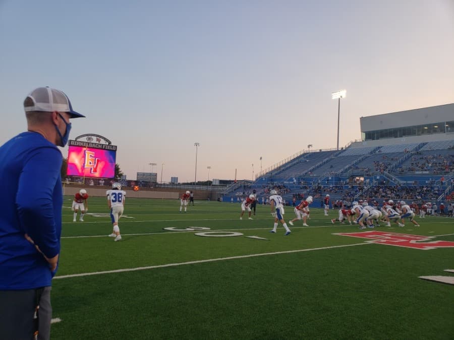 The Georgetown and East View high schools scrimmage game took place at the Georgetown ISD Athletic Complex Birkelbach Field. (Ali Linan/Community Impact Newspaper)