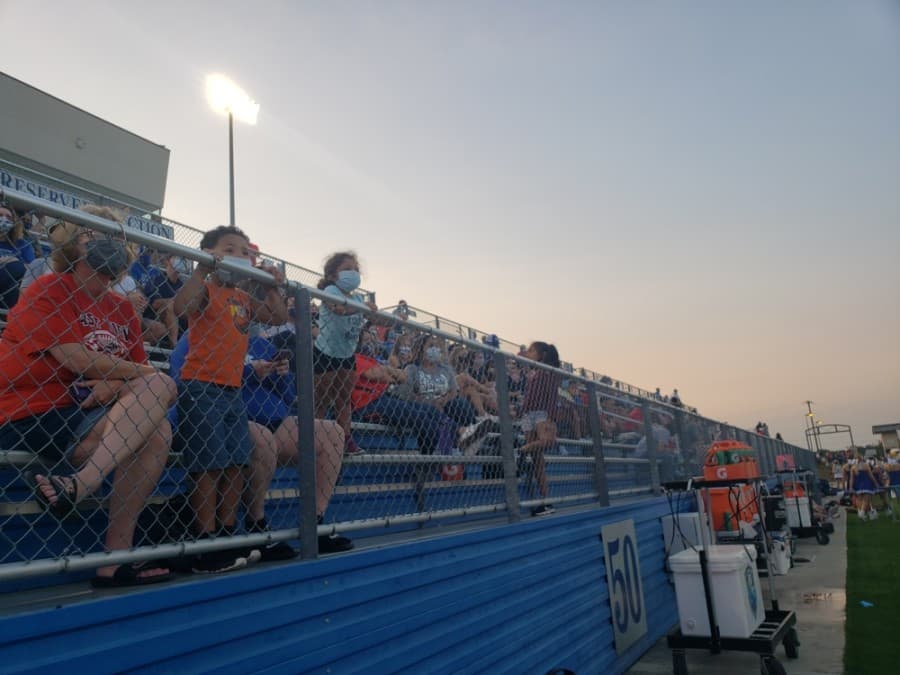 Attendance of the scrimmage was limited, and spectators were required to wear masks. (Ali Linan/Community Impact Newspaper)