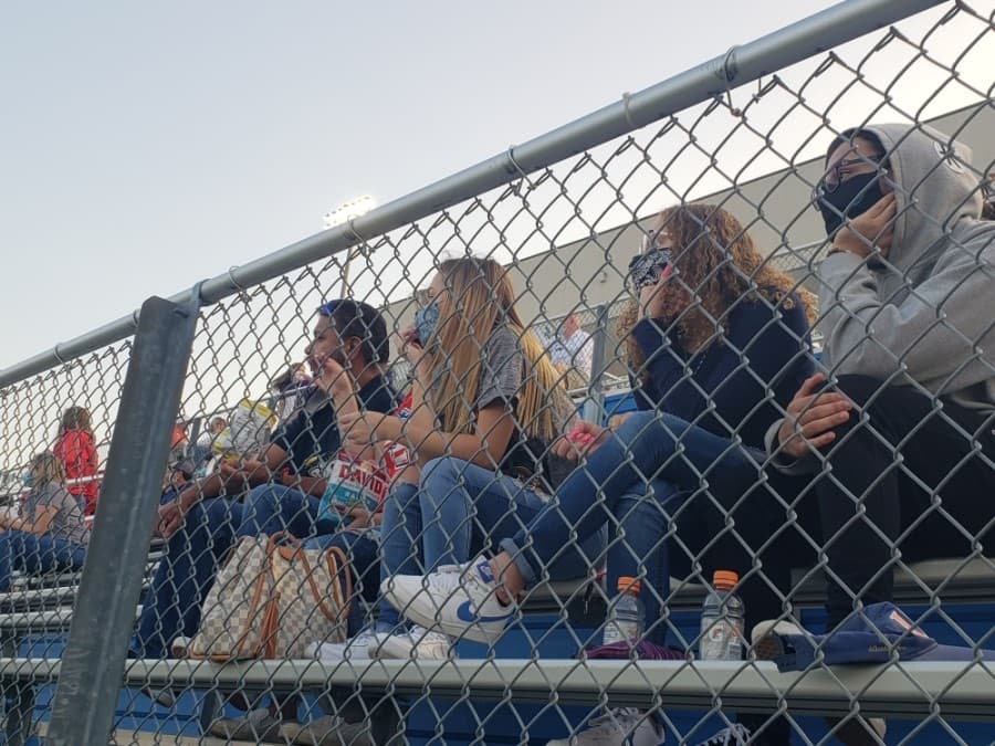 Attendance of the scrimmage was limited, and spectators were required to wear masks. (Ali Linan/Community Impact Newspaper)