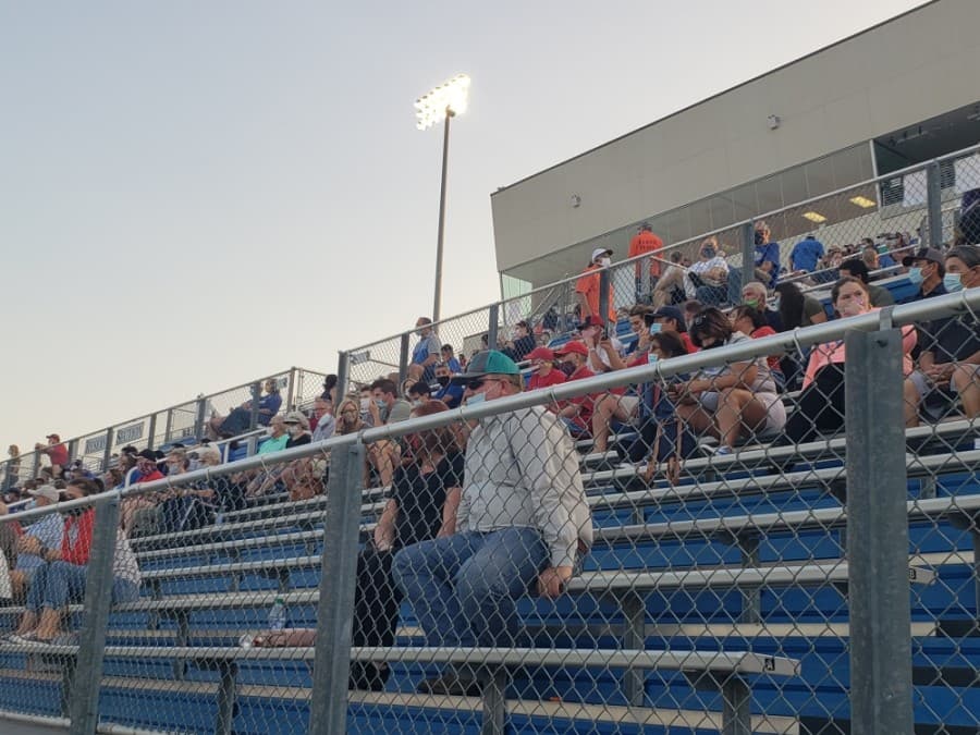 Attendance of the scrimmage was limited, and spectators were required to wear masks. (Ali Linan/Community Impact Newspaper)