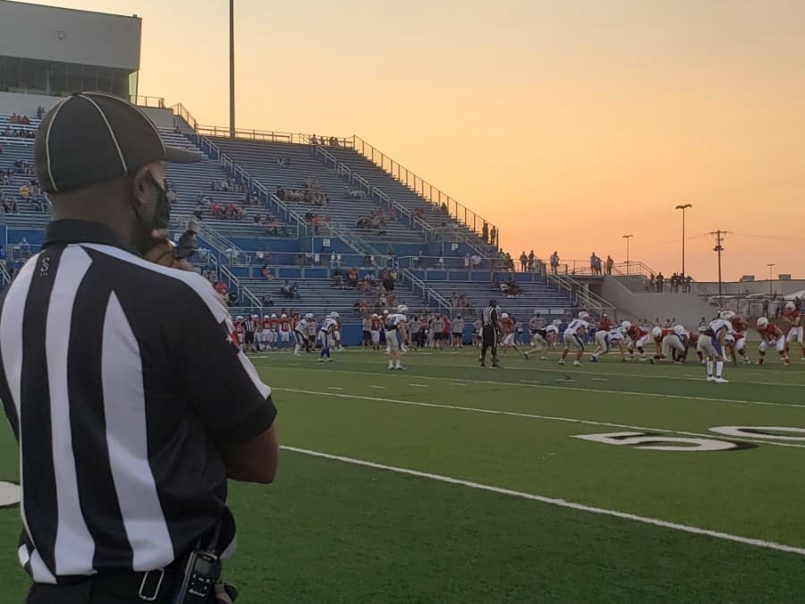 The Georgetown and East View high schools scrimmage game took place at the Georgetown ISD Athletic Complex Birkelbach Field. (Ali Linan/Community Impact Newspaper)