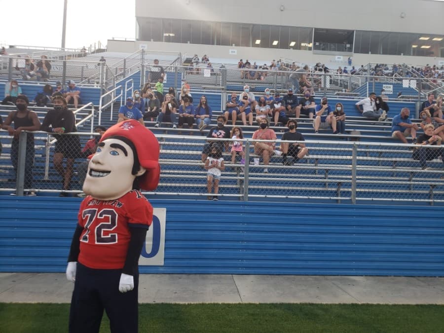 Attendance of the scrimmage was limited, and spectators were required to wear masks. (Ali Linan/Community Impact Newspaper)