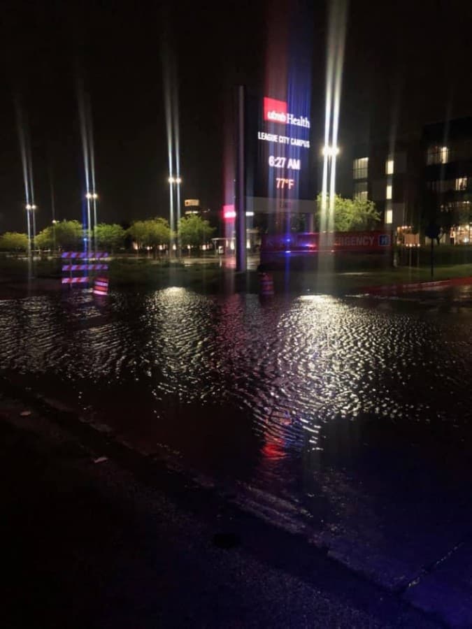 By 7 a.m. Sept 22, high water was beginning to block parts of major roadways. (Courtesy city of League City)