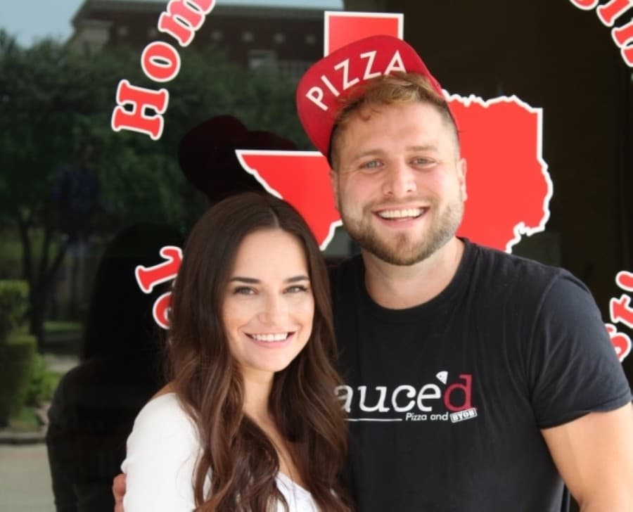 Owner Conner Gildenblatt, right, and his fiancee, Kennedy Johnson, helped start the Sauce'd restaurant. The pizza restaurant has been open for a year. (Sandra Sadek/Community Impact Newspaper)