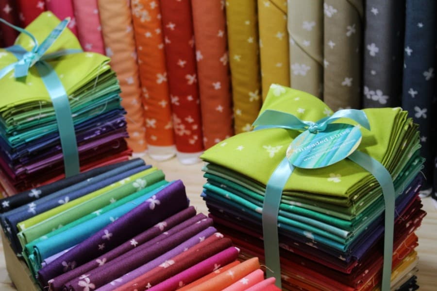 Threaded Lines offers a variety of quilting supplies and fabrics, specializing in cork, sashiko and quilting fabrics, in Magnolia. (Adriana Rezal/Community Impact Newspaper)