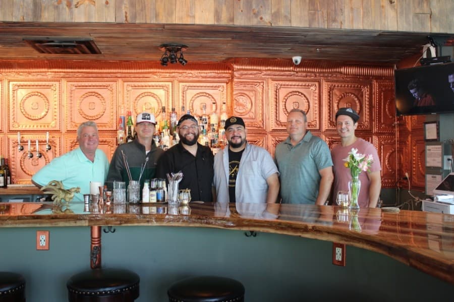 From left: Jeffrey Taylor, Steve Terry, Carlos Mancera, Manny Casas, Bryan Gibson and Matt Walker are the team behind CT Provisions. (Miranda Jaimes/Community Impact Newspaper)