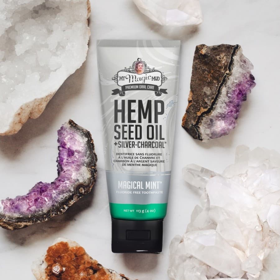 Toothpaste with hemp seed oil is one of the new product lines introduced this year. (Courtesy My Magic Mud)