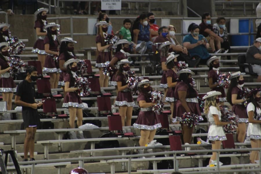 Kempner High School dance team was spread out and wore masks while in the stands. (Photos by Claire Shoop)