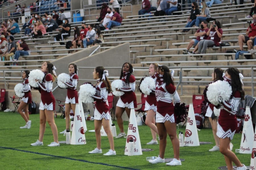 Kempner High School cheerleaders stood on the sideline at Friday night's game. (Photos by Claire Shoop)