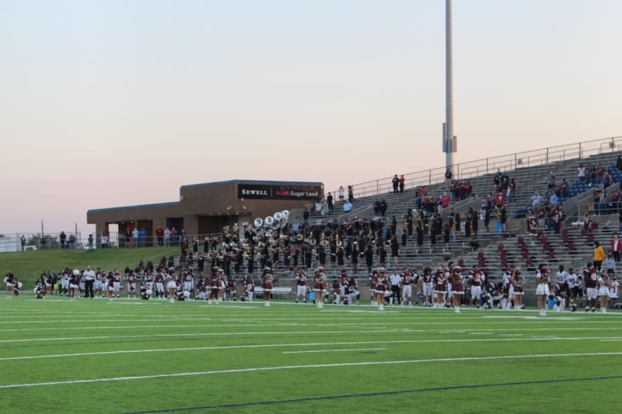 The Kempner High School band plays the national anthem prior to kickoff. (Photos by Claire Shoop)