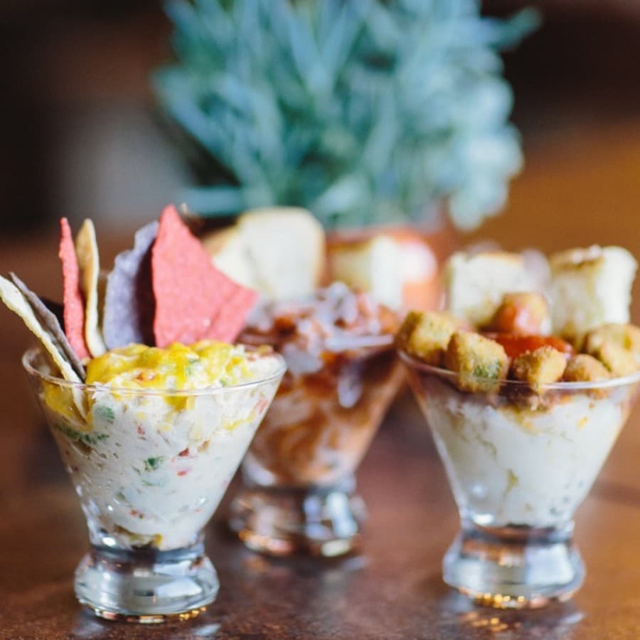 Comfort Cups offer dishes like Mama's Meatloaf, King Ranch Casserole and Frito Chili Pie in a martini glass. (Courtesy The Garage)