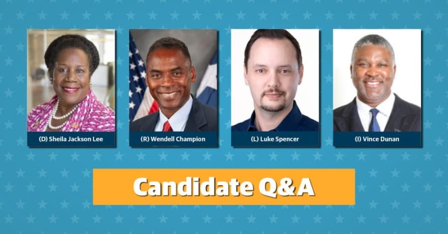 Election Q&A: US House District 18 candidates Sheila Jackson Lee, Wendell Champion, Luke Spencer and Vince Duncan