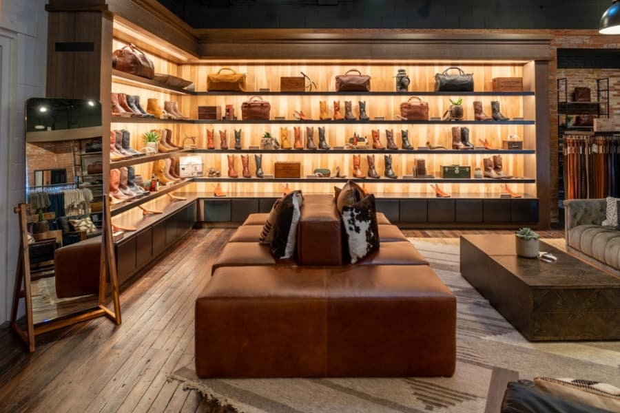 The Woodlands location of Tecovas is the bootmaker's tenth. (Courtesy Tecovas)