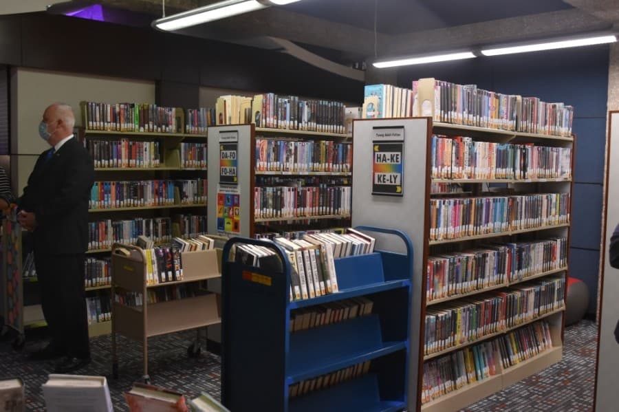 The teen department is one of the most cramped areas in the library and could use more space, according to library staff. (Makenzie Plusnick/Community Impact Newspaper)