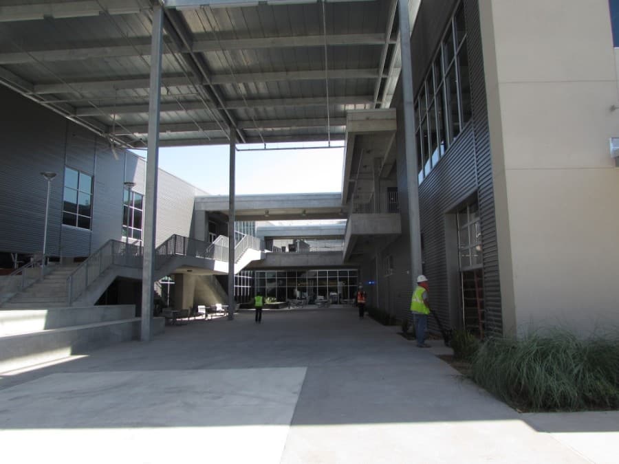 ACC Highland Phase 2 includes an outdoor courtyard. (Nicholas Cicale/Community Impact Newspaper)