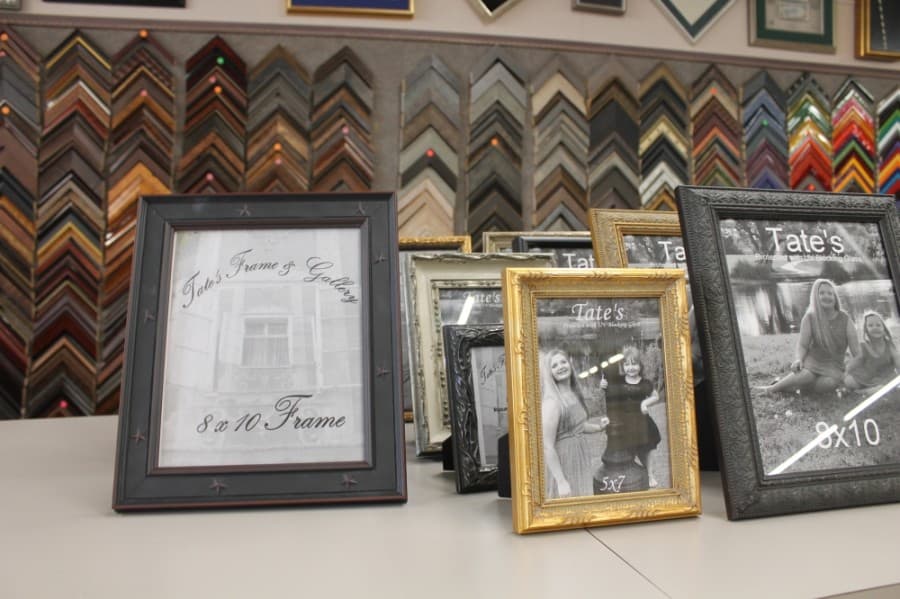 Owner Randall Tate and his family make all frames in-house. (Colleen Ferguson/Community Impact Newspaper)
