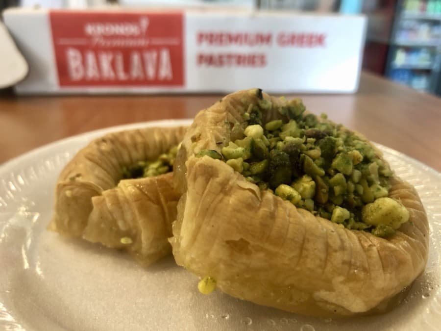 Fresh baklava is on the menu. (Sally Grace Holtgrieve/Community Impact Newspaper)